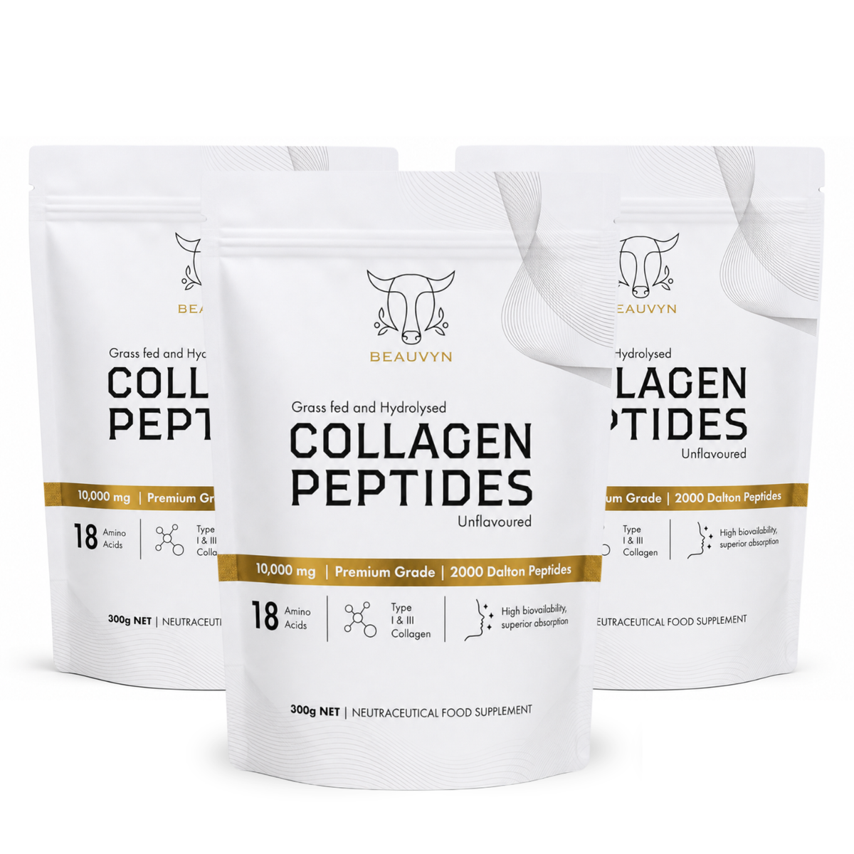 Bovine Collagen Powder - 3 pack 