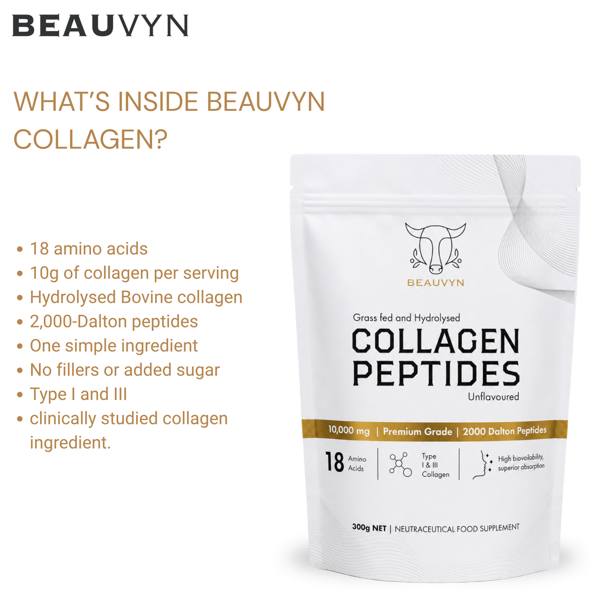Bovine Collagen Powder By Beauvyn - What's inside beauvyn collagen ? 