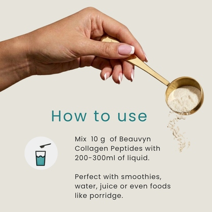 How to use collagen powder: simply mix into water for a smooth, easy daily routine. Pure, high-absorption formula for skin, hair, nails & joints